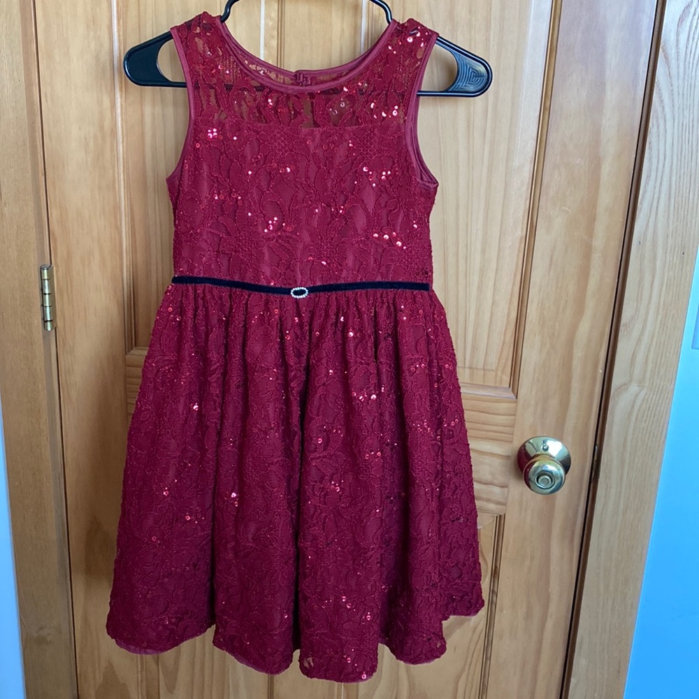 Lace and sequin girls holiday dress